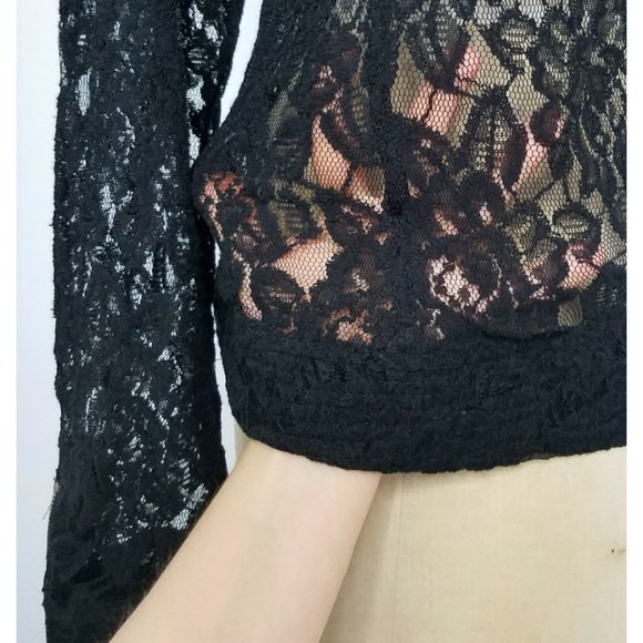 Hot in Hollywood Womens Sugar Moto Sheer Black Lace Jacket M NWT - Picture 9 of 13